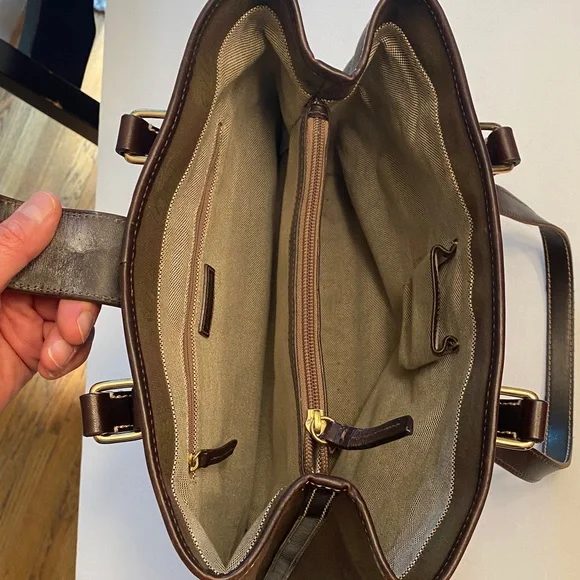 Vintage Dooney and Bourke canvas logo shoulder bag/ leather trim. - Picture 4 of 6